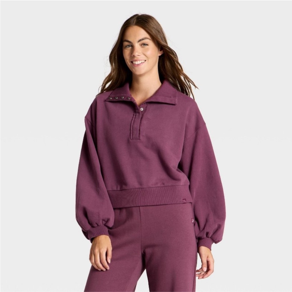 Women's Henley French Terry Sweatshirt
- JoyLab™ Plum Purple new 🆕